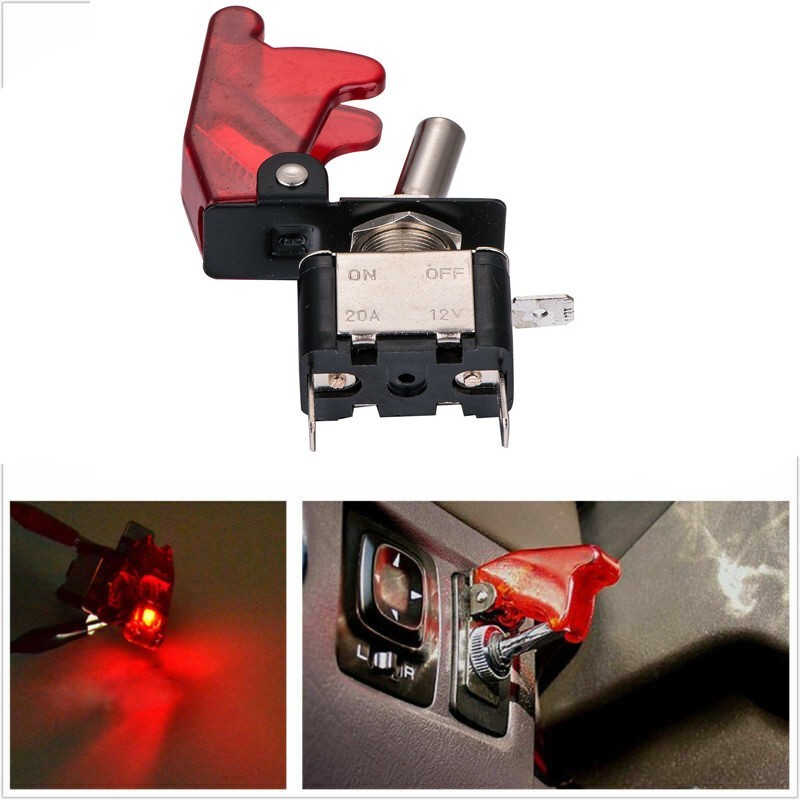 Heavy Duty 20 AMP Toggle Switch SPST On-Off RED LED และปลอดภัย Flip ...