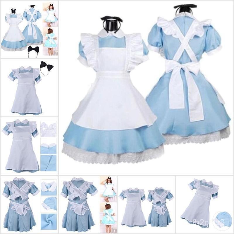 Alice In Adult Wonderland Anime Maid Outfit Lolita Cosplay Costume for ...