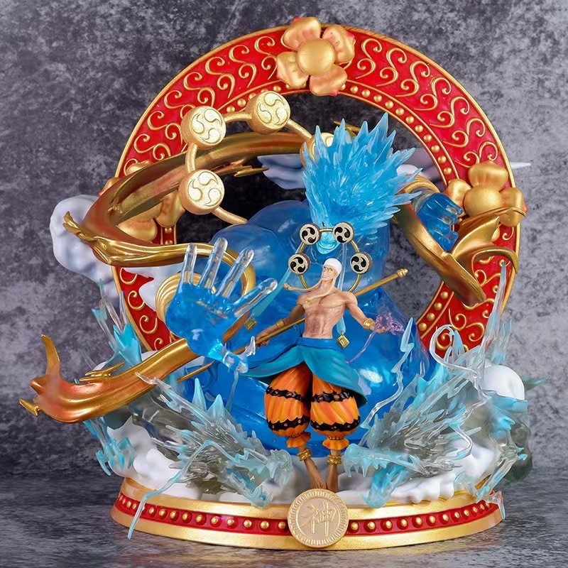 One Piece Hand Office GK Thor Enil Model Sun God Black Pearl Sky Island ...