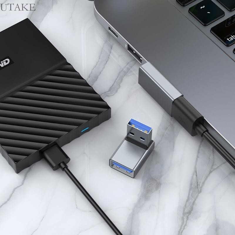 Tuakee USB 3 0 ชายหญิง 90 องศาอะแดปเตอร์ขยายมุมขวา USB อัปเดต | Shopee ...