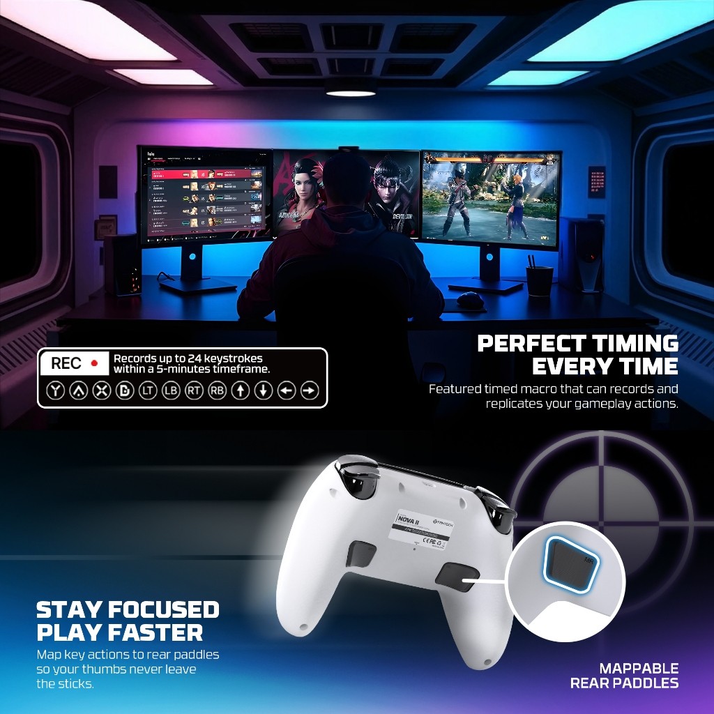 FANTECH รุ่น WGP16 จอยเกมมิ่งไร้สาย เชื่อมต่อได้ 2 โหมด Wireless gaming controller รองรับ PC/PS