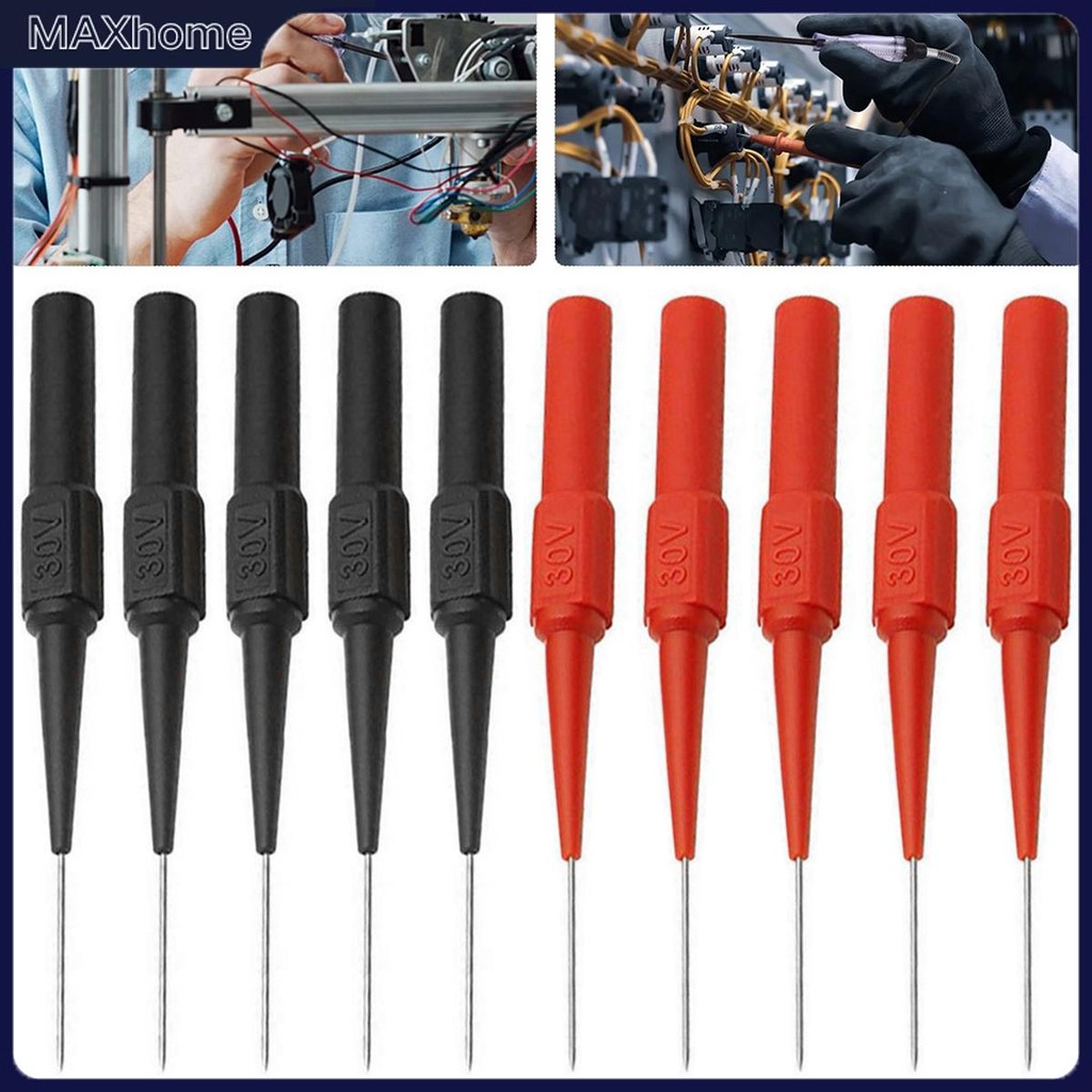 10 ชิ้นมัลติมิเตอร์ Probes ฉนวน Test Probes เข็มสแตนเลสกลับ Probe Pins ...