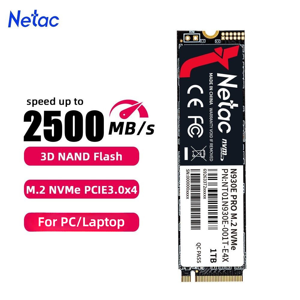 Netac SSD 256GB 512GB 1TB M.2 2280 PCIe3.0 NVMe Hard Disk สําหรับ PC โน้ตบุ๊คเดสก์ท็อป
