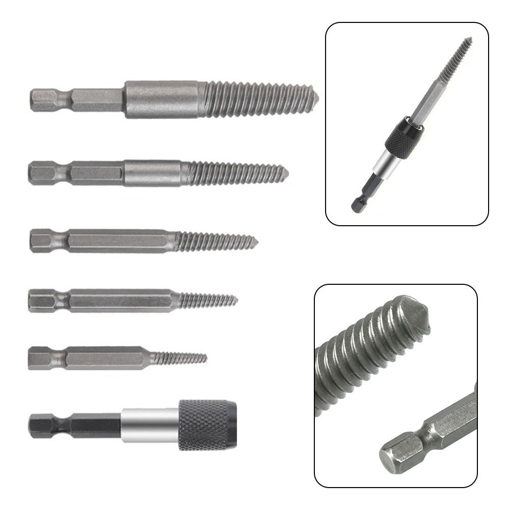 Hot6 ชิ้น/เซ็ต Hex Screw Extractors Broken Damaged Screw Extractor ...