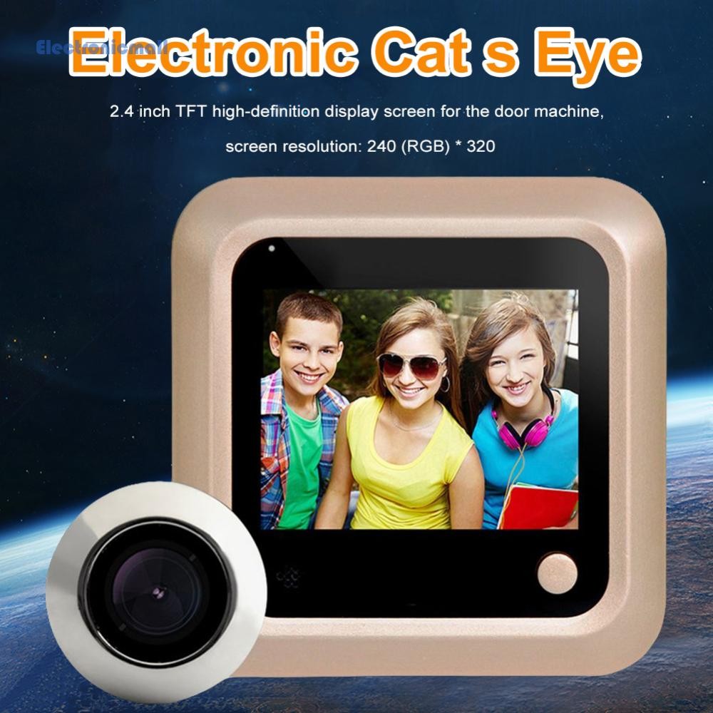 2 4 Inch Security Smart Doorbell Peephole Camera Electronic Cat Eye