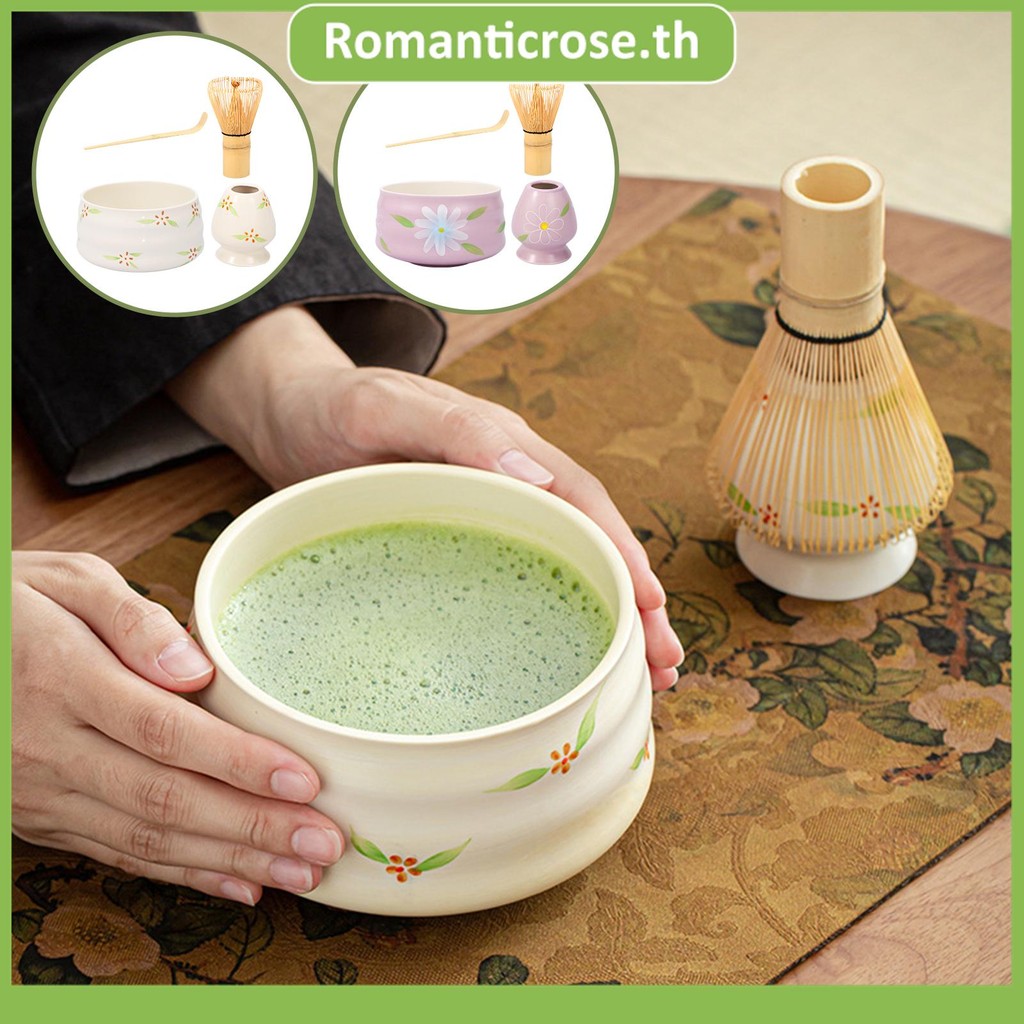4 ชิ้น Matcha Whisk ชุดไม้ไผ่ญี่ปุ่น Matcha Tea Making Kit with Whisk ...