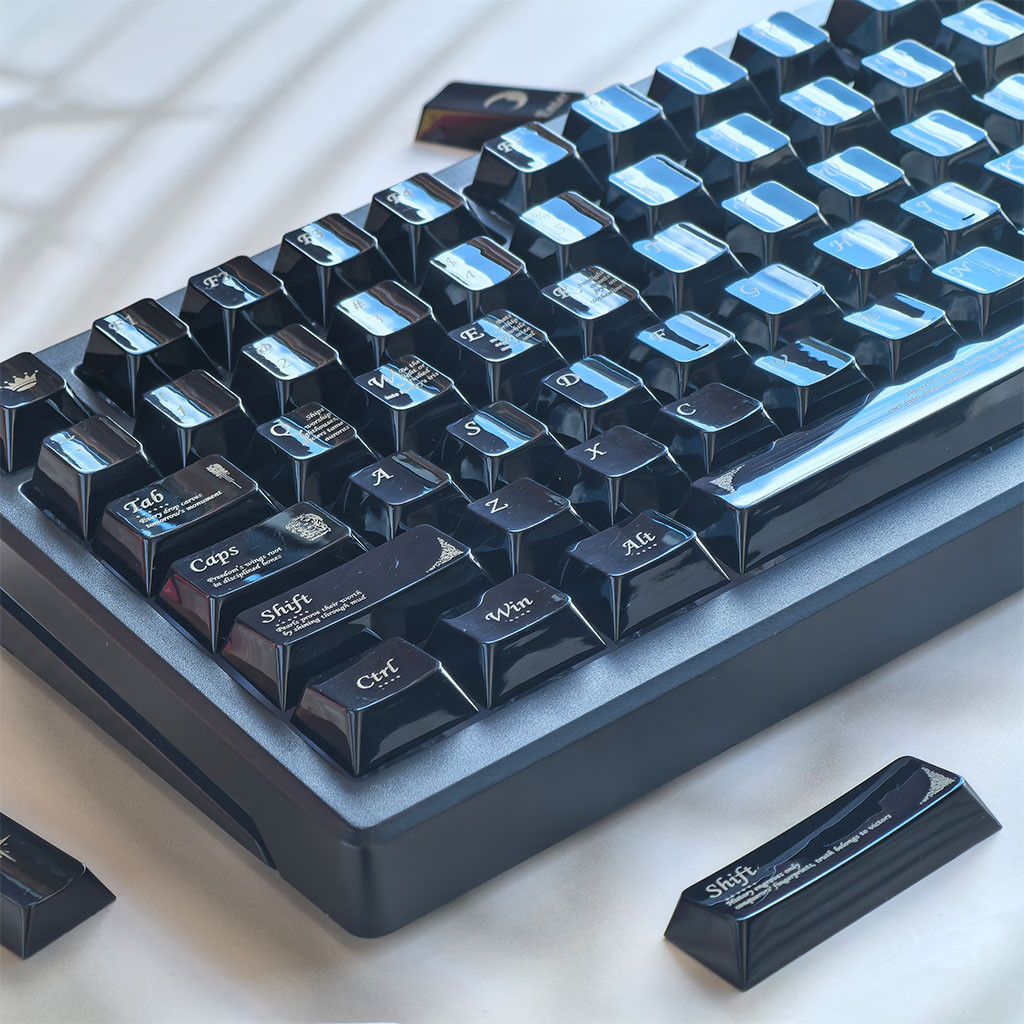 Porcelain FeelingBlack คํา Porcelain Keycaps โปรไฟล์เชอร์รี่ PBT Dye ...