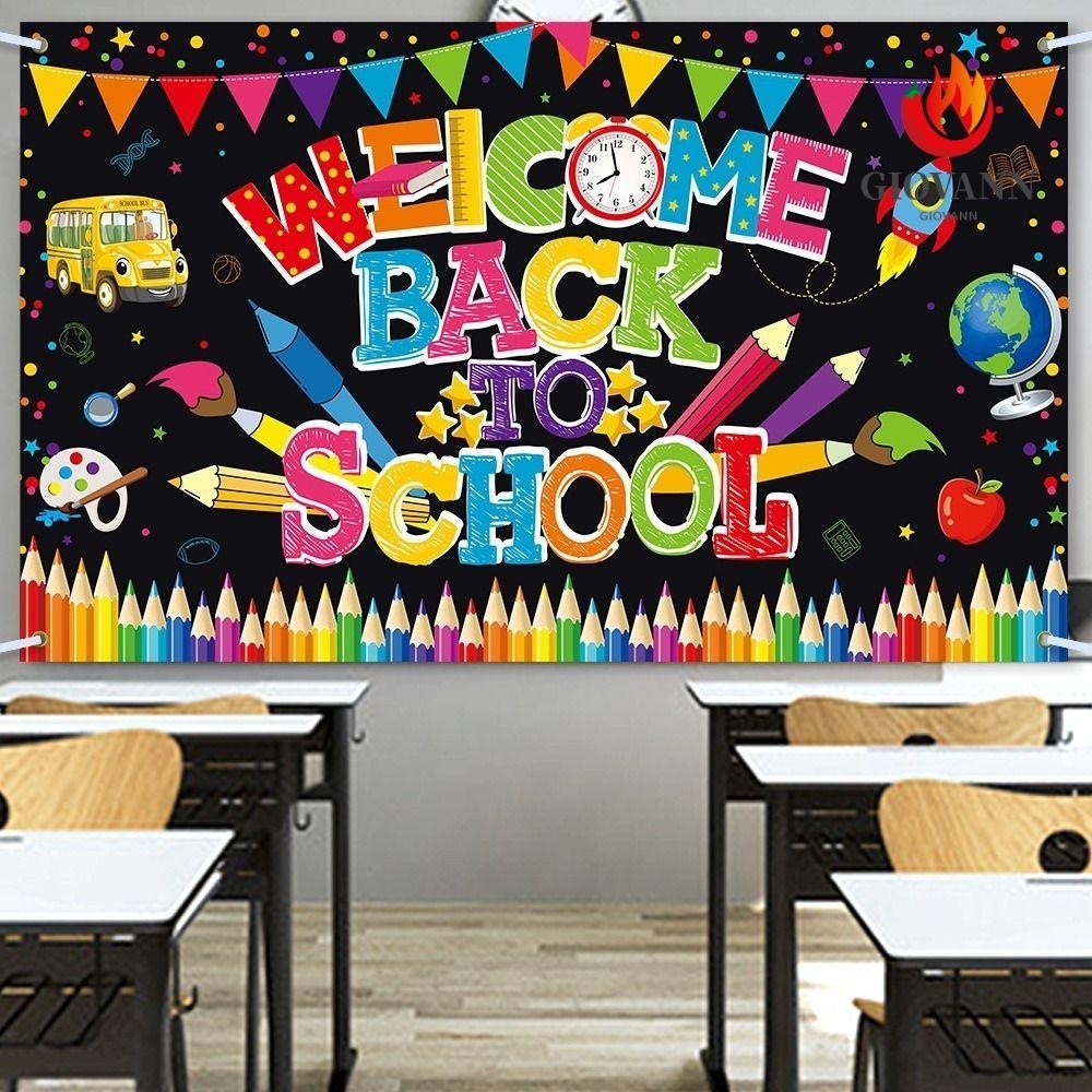 Giovanni Back To School Banner,แขวนพับยินดีต้อนรับกลับฉากหลังแบนเนอร์ ...