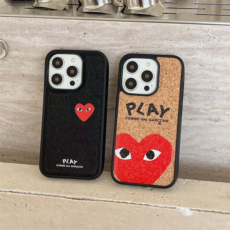 CDG Play LoveMagnetic ดูด Cork Case สําหรับ iPhone 11 12 13 14 15 16 ...