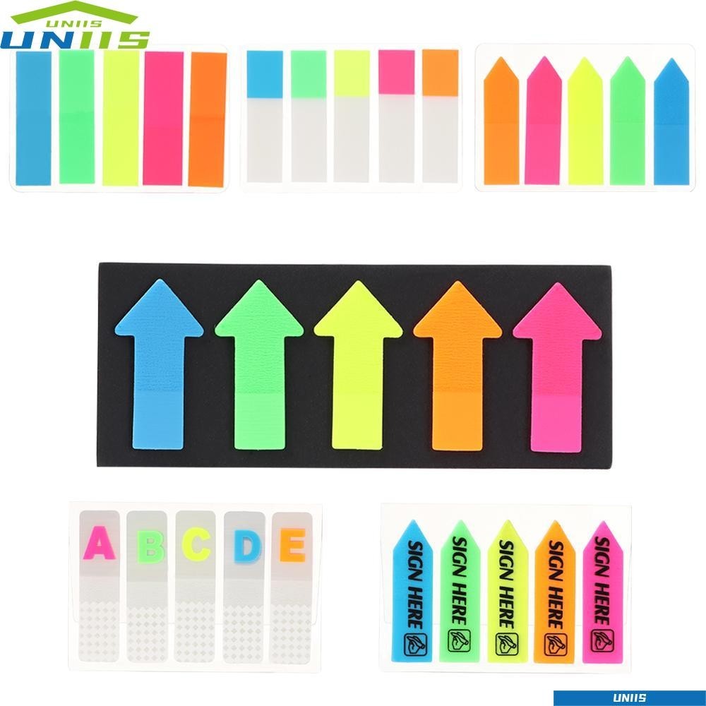 Uniis 100 แผ่น Sticky Notes บุ๊คมาร์คเครื่องเขียนอุปกรณ์สํานักงานป้าย ...
