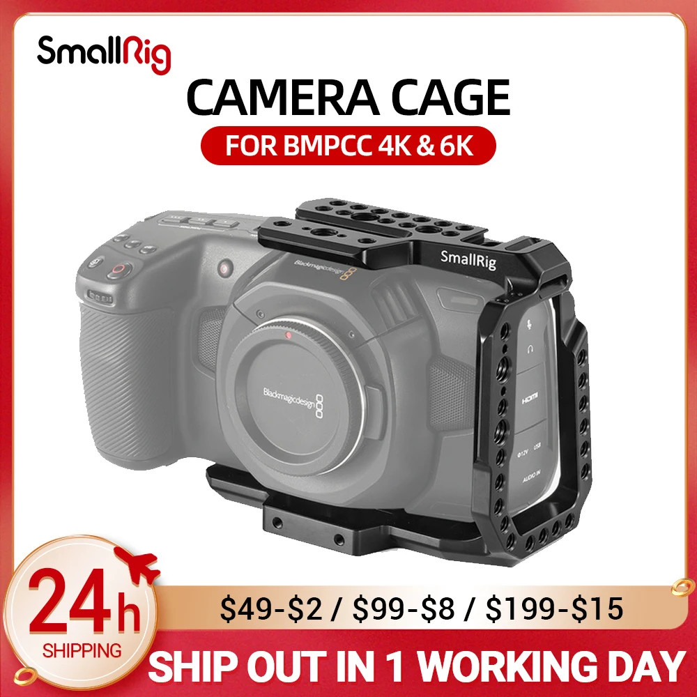 Smallrig BMPCC 4K / BMPCC 6K กล้องครึ่งกรงสําหรับ Blackmagic Design ...