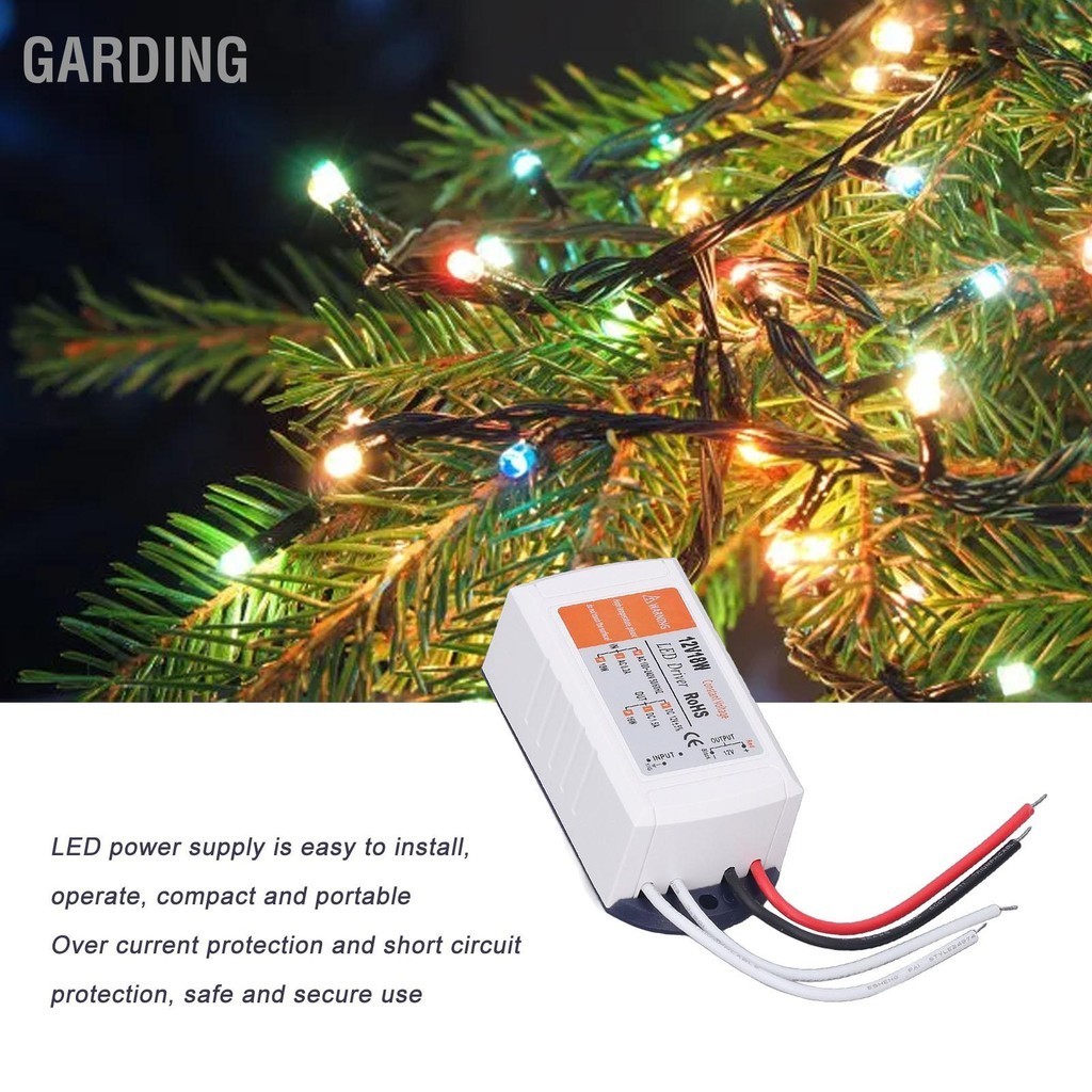 Garding 12V 18W LED Driver 1.5A แหล่งจ่ายไฟสำหรับไฟ Strip หลอดไฟ AC 100 ...