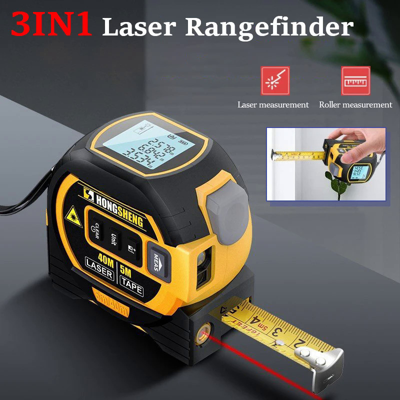 3 In 1 Laser Tape Measure Rangefinder Infrared High-precision ...