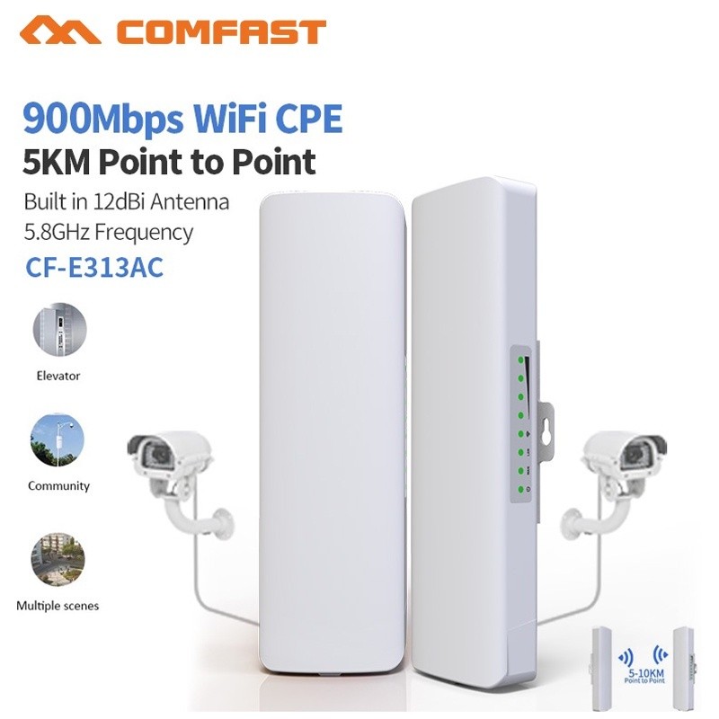 COMFAST 900Mbps 5KM 5G Outdoor CPE ระยะไกล WIFI Extender Repeater AP ...
