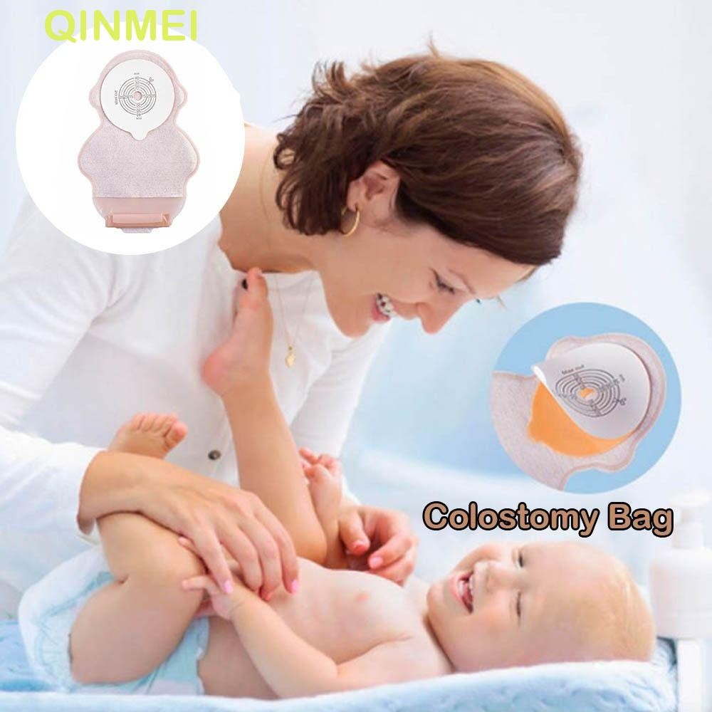 QINMEI 10PCS Baby Colostomy กระเป๋า, ป้องกันการรั่วไหล One-piece Ostomy ...