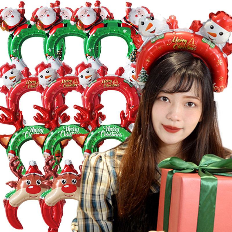 ที่คาดผมเป่าลมแบบบัลloon สไตล์ซานตาคลอส หุ่นnowman และreindeer – ของแต่งงานวันเกิดและปาร์ตี้คริสต์มาส