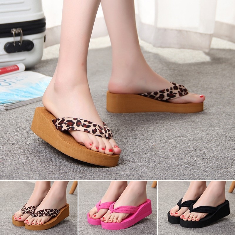 Soft Women s Wedge Sandals Heels Platform Beach Flip Flops Slip on Shoes