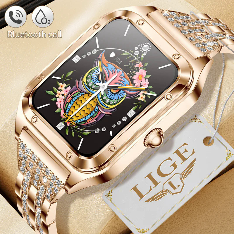 LIGE Smart Watch Woman Sport Fitnes AI Voice Control Full Touch