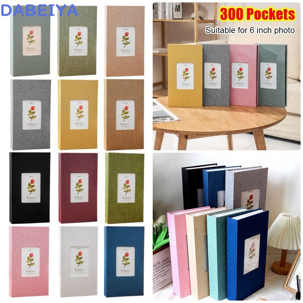 DABEIYA อัลบั้มรูปผ้าลินิน 1 ชิ้น, สมุดเก็บภาพประเภท Interleaf 6 นิ้ว ...