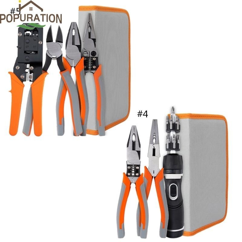 Pop เครื่องมือช่างไฟฟ้าชุดคีมลวดพร้อมเครื่องปอกสายไฟ Crimper Perfect ...