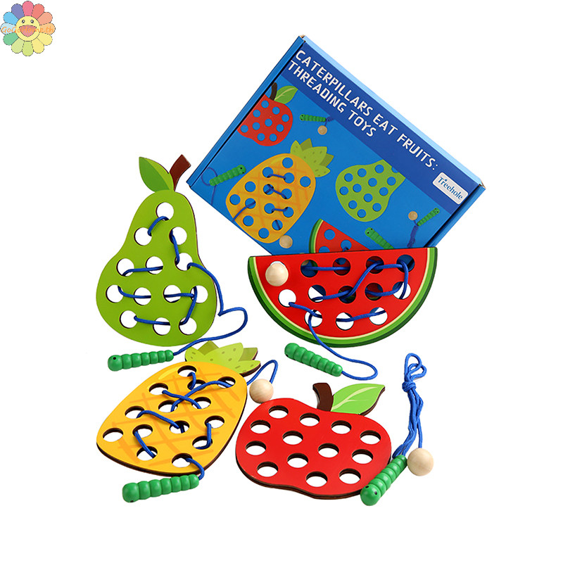 Gogo Lacing Threading Toy Eat Fruit Game Fine Motor Skills ของเล่นเพื่อ ...