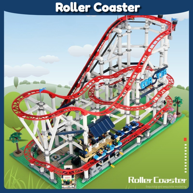10261 Construction Series ของเล่นบล็อกตัวต่อ Roller Coaster + Power ...