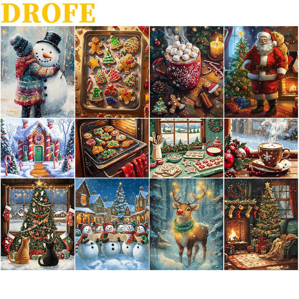 Drofe,ระบายตามตัวเลข,การตกแต่งคริสต์มาส,สี,paint by number,ภาพระบายสี,ภาพตามตัวเลข,ศิลปะ,ตามตัวหลักสิบบ,ชุดเลข,รูปภาพ,สมุดระบายสี,ของแต่งห้อง,แต่งห้อง,จัดนอน,ตกห้อง,นอน