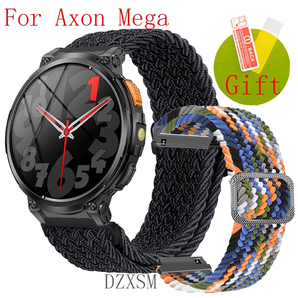 สาย AXON Mega สมาร์ทวอท์ชสายไนลอนถักสายรัดข้อมือสําหรับ AXON Mega Band ...