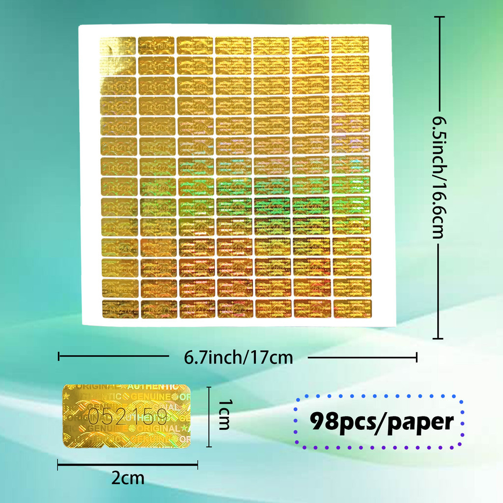 Gold Hologram Tamper Proof Stickers Void Warranty Security Label seal