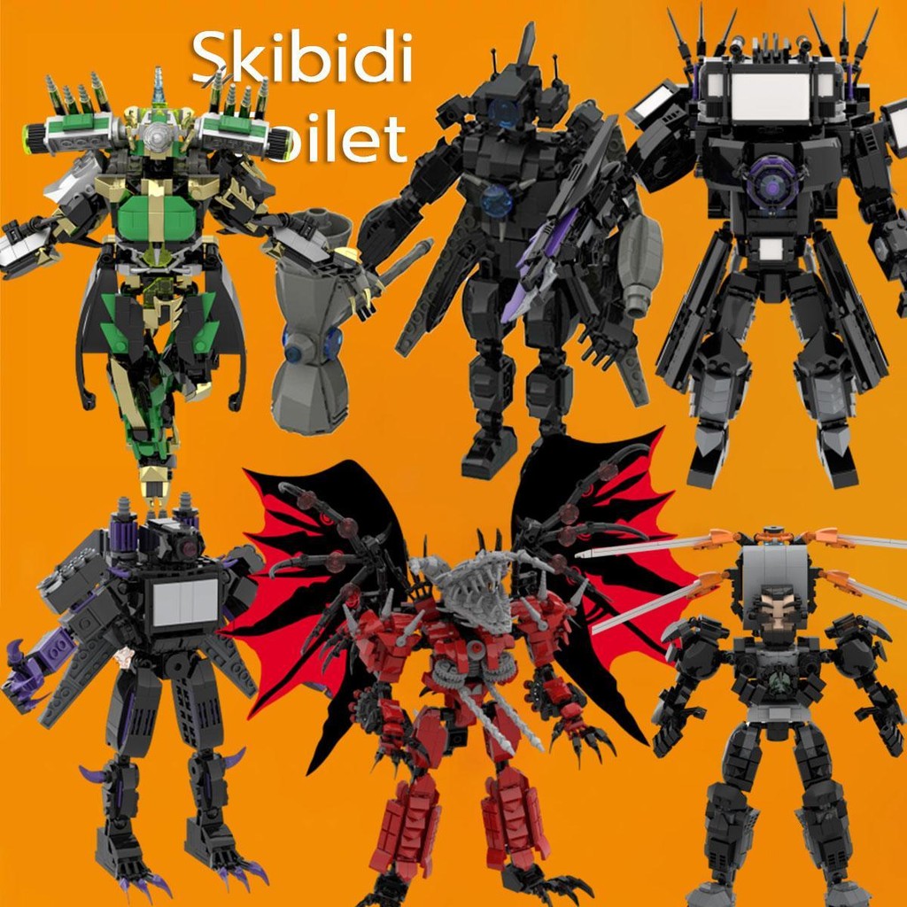 [เคลียร์ราคาต่ำ] Skibidi TV Man Build Toilet Model Kit Titan Cameraman ...