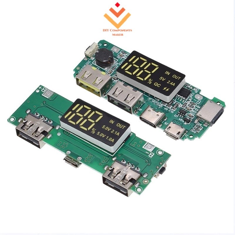 Step-up Charger Board Modulo Caricabatterie Dual USB Per Batterie 18650 - Scheda Step-up Fai Da Te Modulo Ricarica Batteria 18650