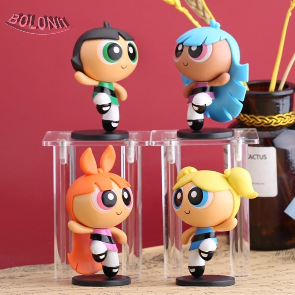 Bo 4 ชิ้น/เซ็ต The Powerpuff Girls Figure ของเล่น,เครื่องประดับ PVC ...