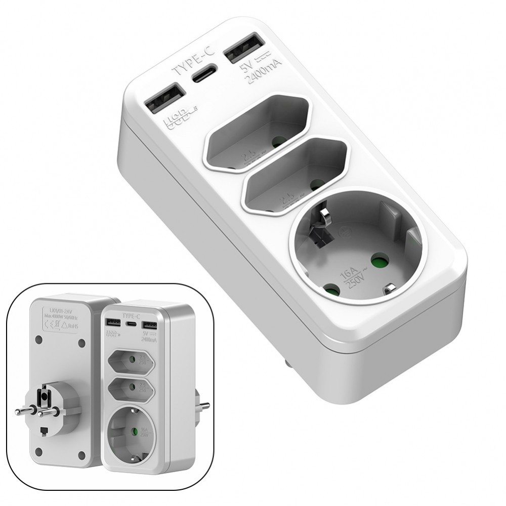 6 in1 Multiple Socket with USB Multiple Plug Power Strip withUSB ...