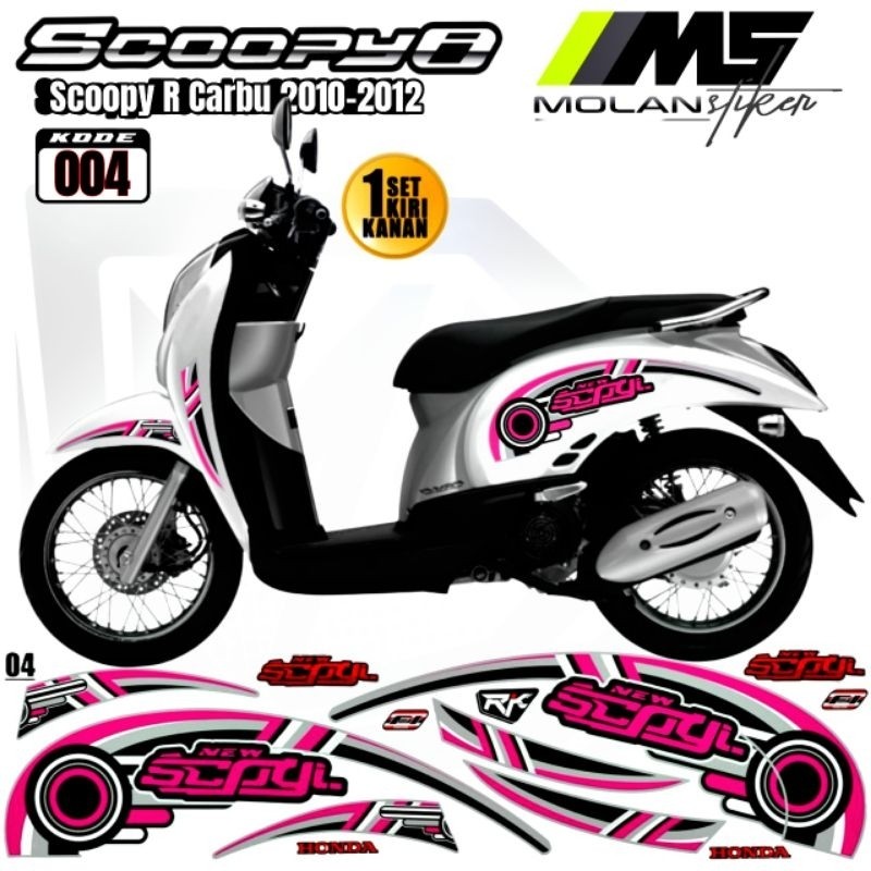 Scoopy R Carbu Variation Striping สติกเกอร์รูปลอก 2010-2011-2012 Scoopy ...