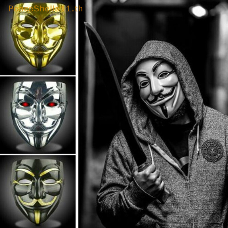 Peaceshells ไม่ระบุชื่อ Vendetta Guy Fawkes Hacker Face Mask ผู้ใหญ่ฮา ...