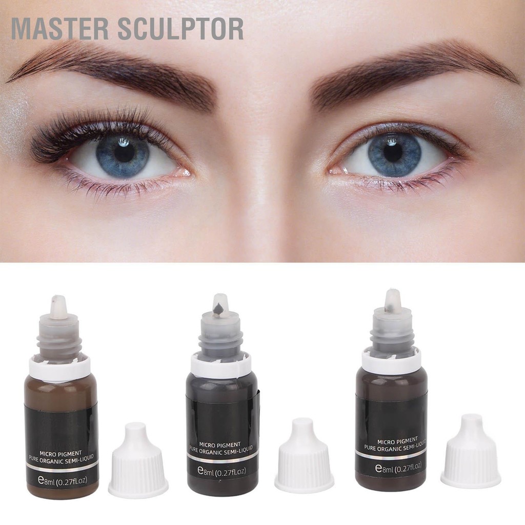 Master Sculptor 3pcs Brow Microblading Pigments สีดำสีน้ำตาลเข้ม ...