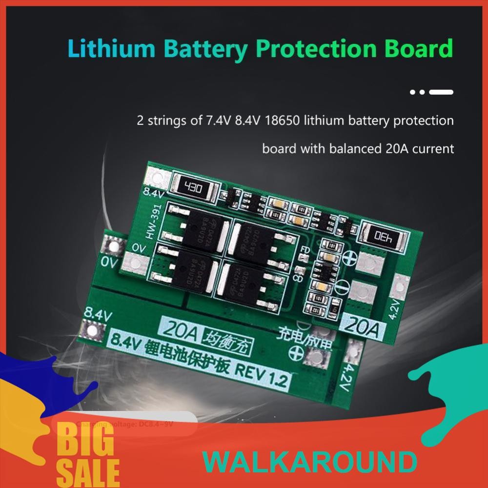 2s Li-Ion 20A 7.4V Protection board with Balance function