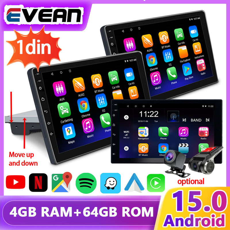 Android 15 1Din Android Player 4Core 4GB RAM + 64GB ROM 7in/9in/10in ...