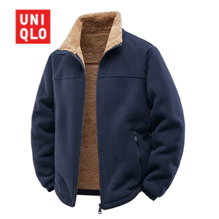 โปรโมชั่น Flash Sale : UNIQLO กันหนาวคาร์ดิแกนสำหรับผู้ชาย ขนาด M-5XL ปี 2025 อุ่นสบาย เหมาะสำหรับฤดูใบไม้ร่วงและฤดูหนาว พร้อมหมวก ทำจากขนแกะเทียมคุณภาพสูง