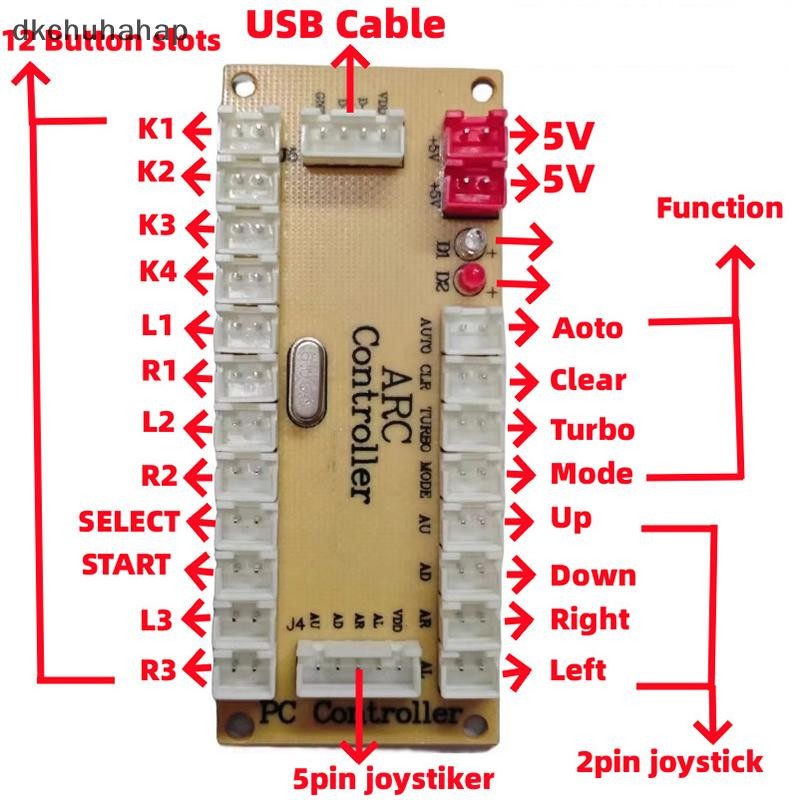 [DKC] Zero Delay Arcade USB Encoder PC เพื่อจอยสติ๊ก Arcade Rocker ...