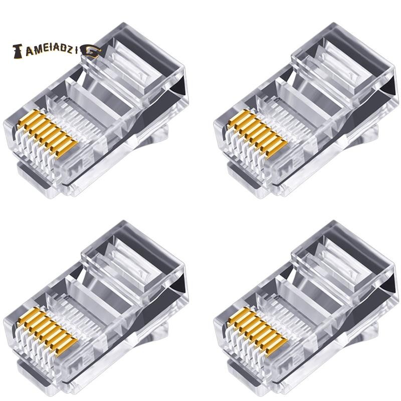 ⭐100 ชิ้น RJ45 Connector 6U Gold Plated Pass ผ่านสาย Ethernet โมดูล ...