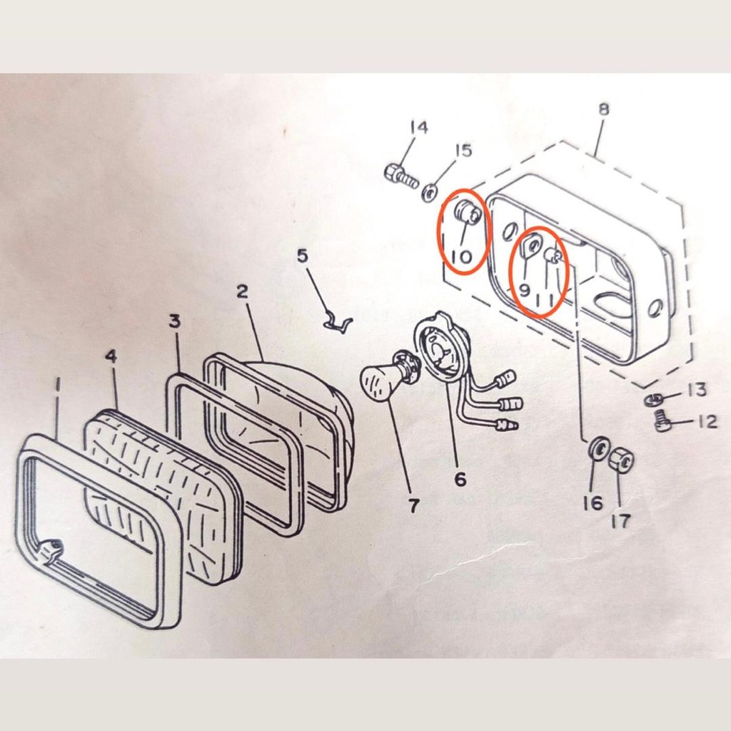( ชุด ) Yamaha RXZ โคมไฟหัวหน้ายาง + ชุดบุช ไฟหน้า ไฟหน้า ยาง Bush ...