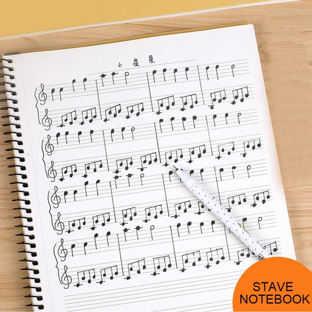Musical Staff Notebook 50 หน้าโน้ตโน้ต Book Notepad เพลงต้นฉบับการเขียน ...