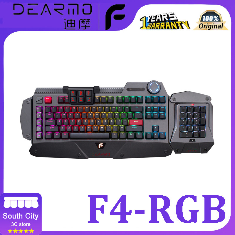 Dearmo F4 RGB คีย์บอร์ดแบบมีสาย Cherry Black Axis Cafe เกม esports แป้นพิมพ์คอมพิวเตอร์