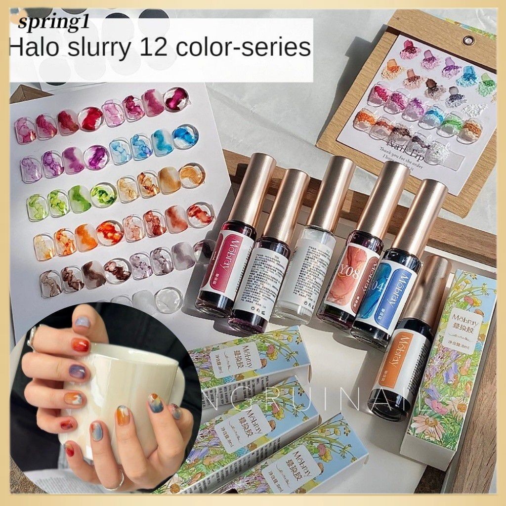 Mobray Simi Liquid Nail Art น้ำยาทาเล็บแบบน้ำ 12 สี กันน้ำ หมึกสีขาวแบบ ...