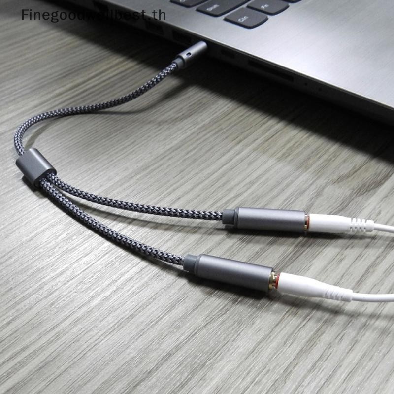 Fbth AUX สายแจ็ค 3.5 มม.สายสัญญาณเสียงชายคู่หญิงสเตอริโอสายไนลอนถักหู ...