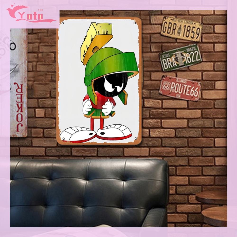 [Yotable.th] Vintage Metal Marwin the Martian Tin Sign ภาพวาดเหล็ก ...