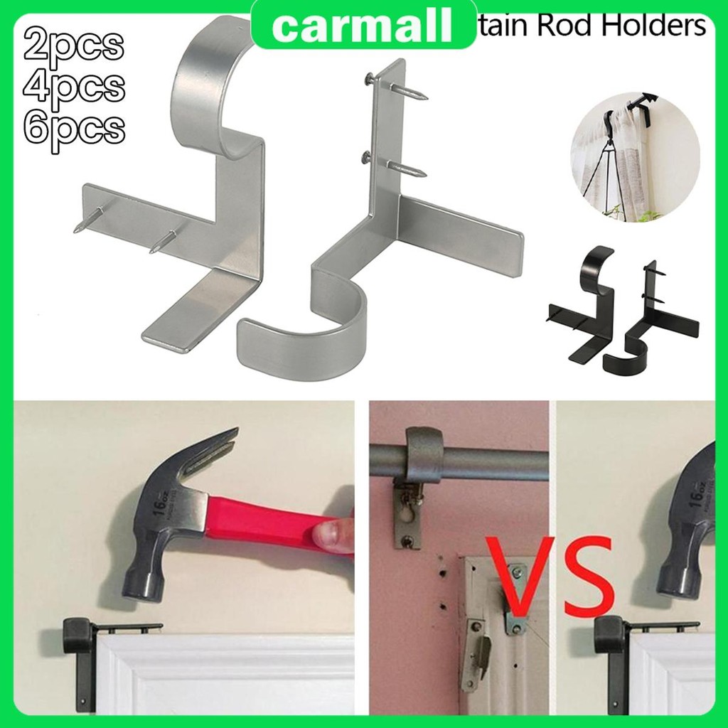 2 ชิ้นโลหะผสม Heavy Duty Wall Mount ผ้าม่าน Rod Bracket ในครัวเรือนผ้า ...