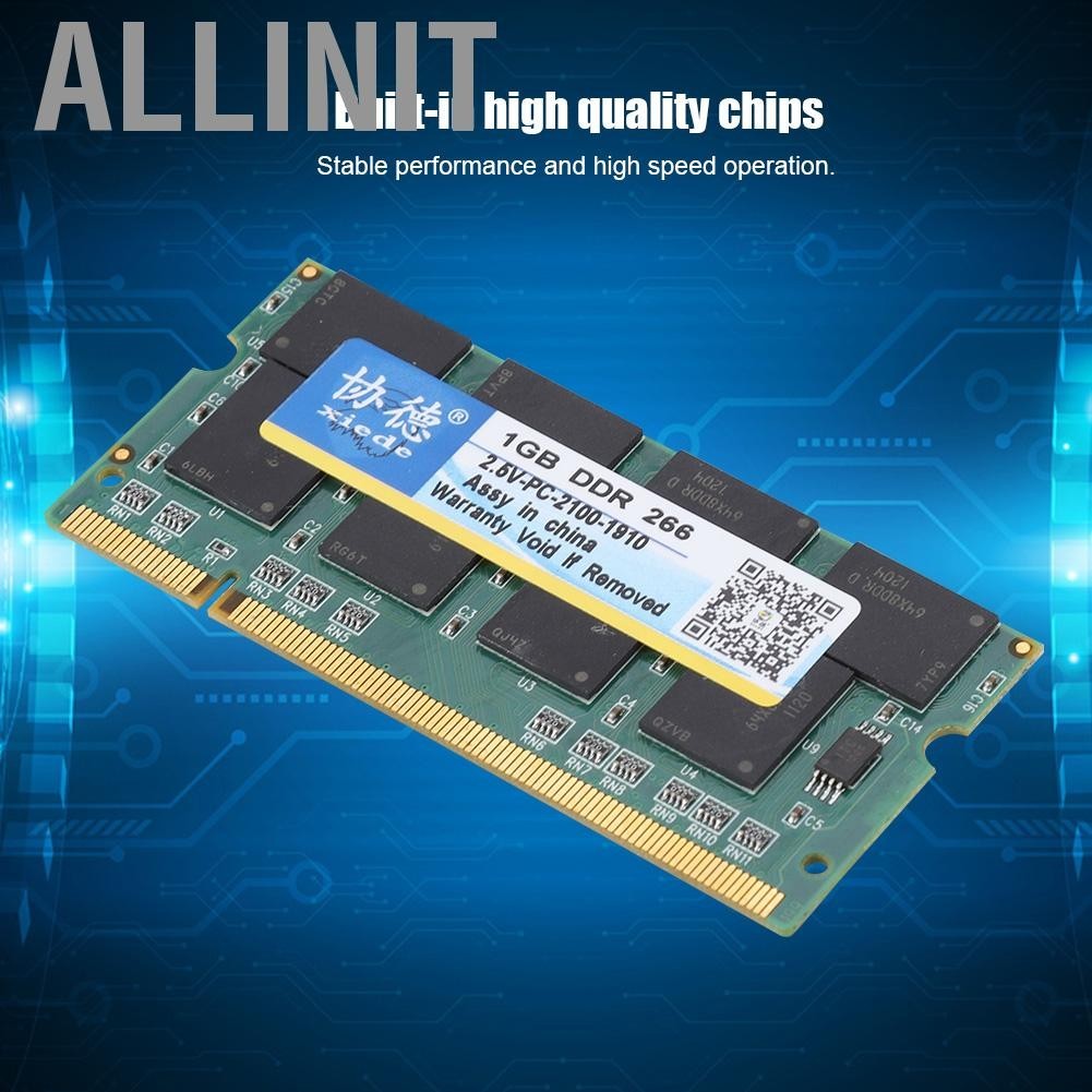 Allinit หน่วยความจำแล็ปท็อป 1G RAM 266 MHz ประสิทธิภาพเสถียร ความเร็ว ...