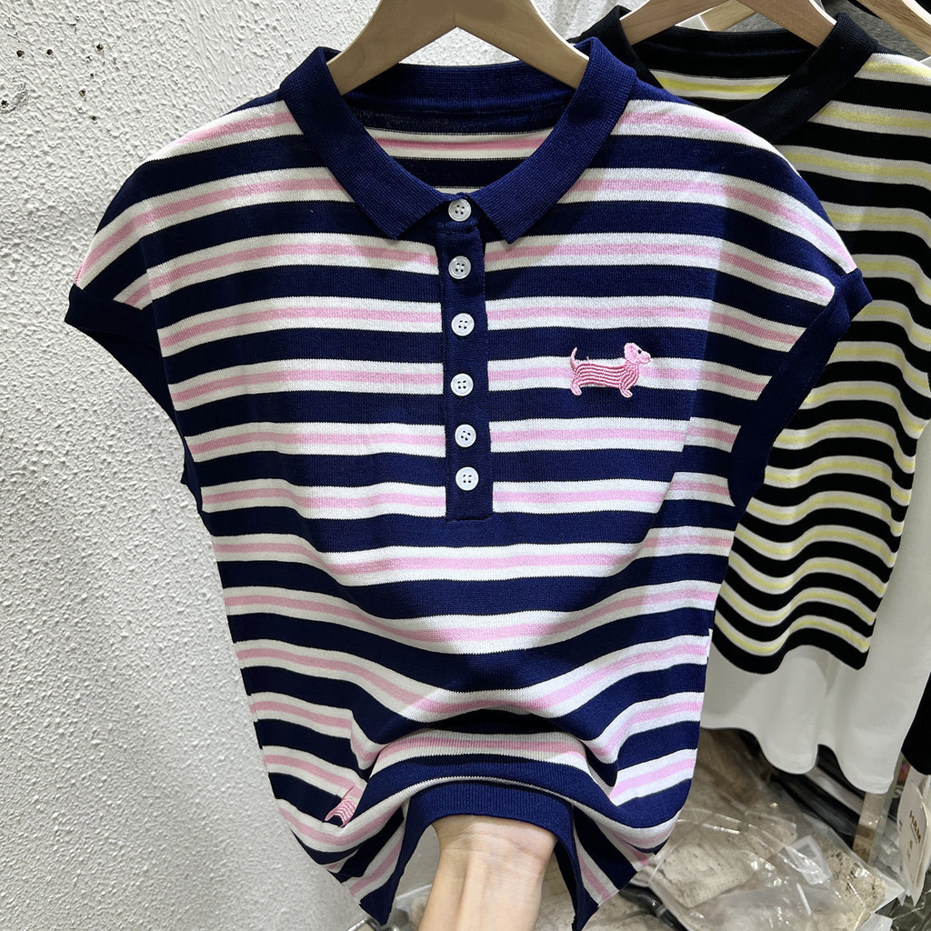ผ้าไหมน้ําแข็งแขนสั้น 40-100 กก.ลายปักเสื้อโปโลด้านบนผู้หญิงคมชัดสีปก ...